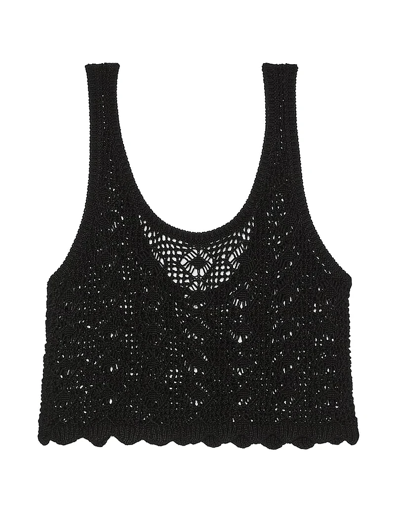 Beachwear Crochet Cropped Tank Top