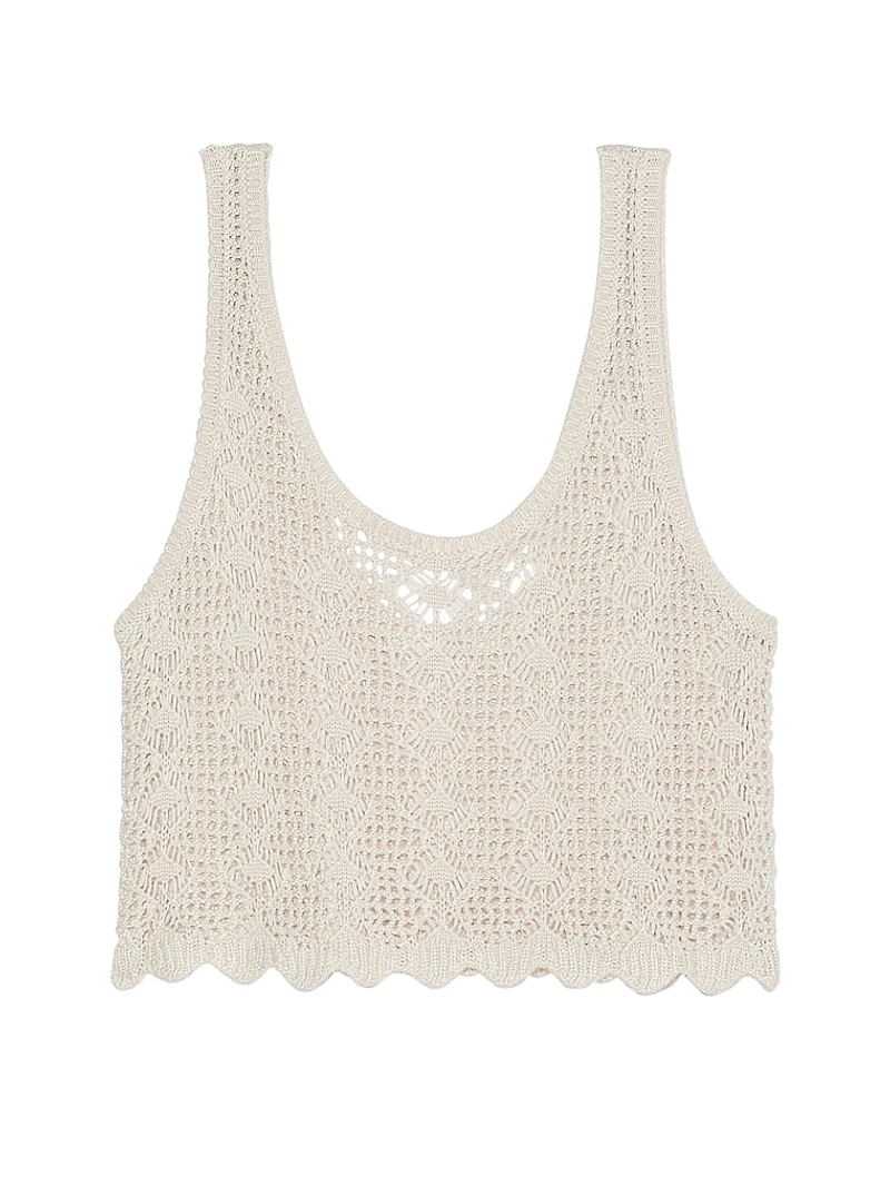 Beachwear Crochet Cropped Tank Top