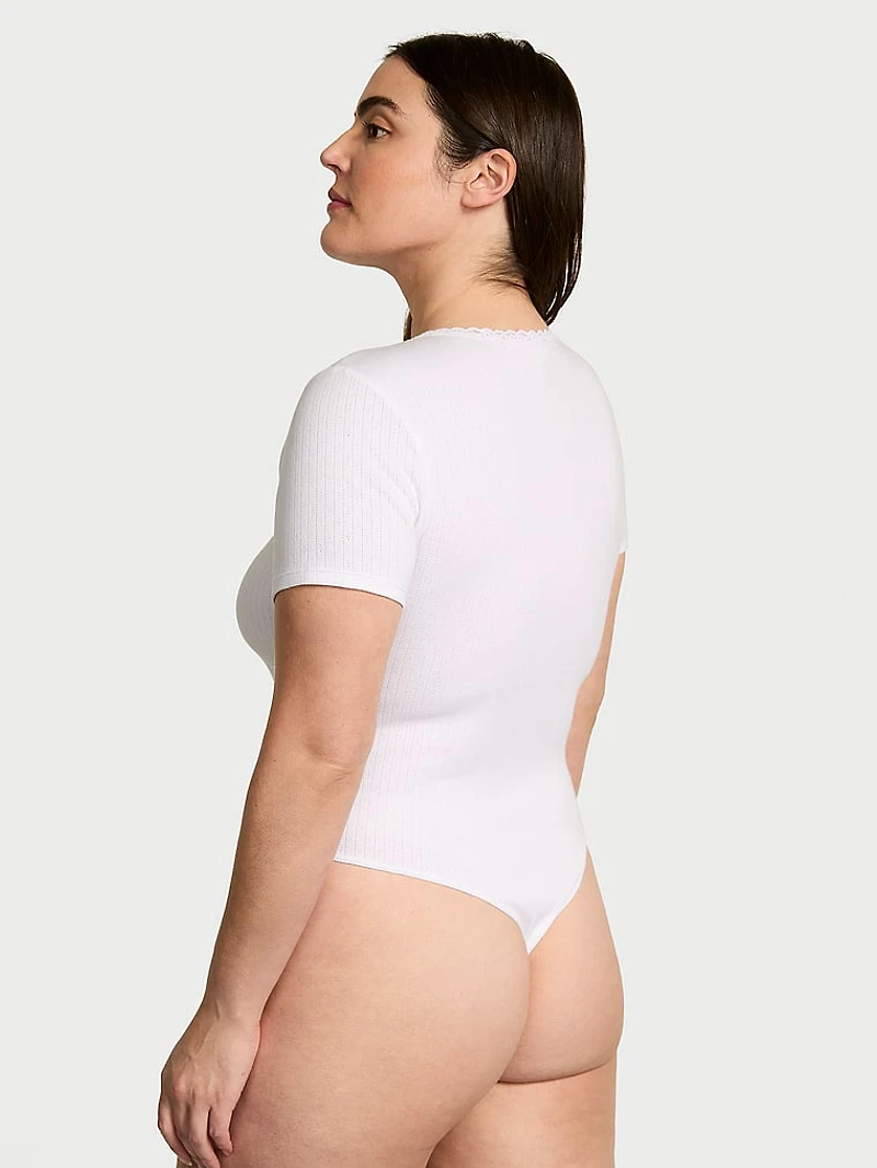 Pointelle Modal Short-Sleeve Bodysuit