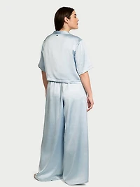 Luxe Satin Boxy Cropped Long Pajama Set