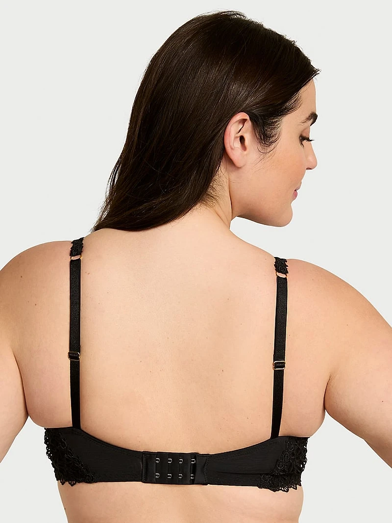 Geo Daisy Lace Unlined Low-Cut Demi Bra