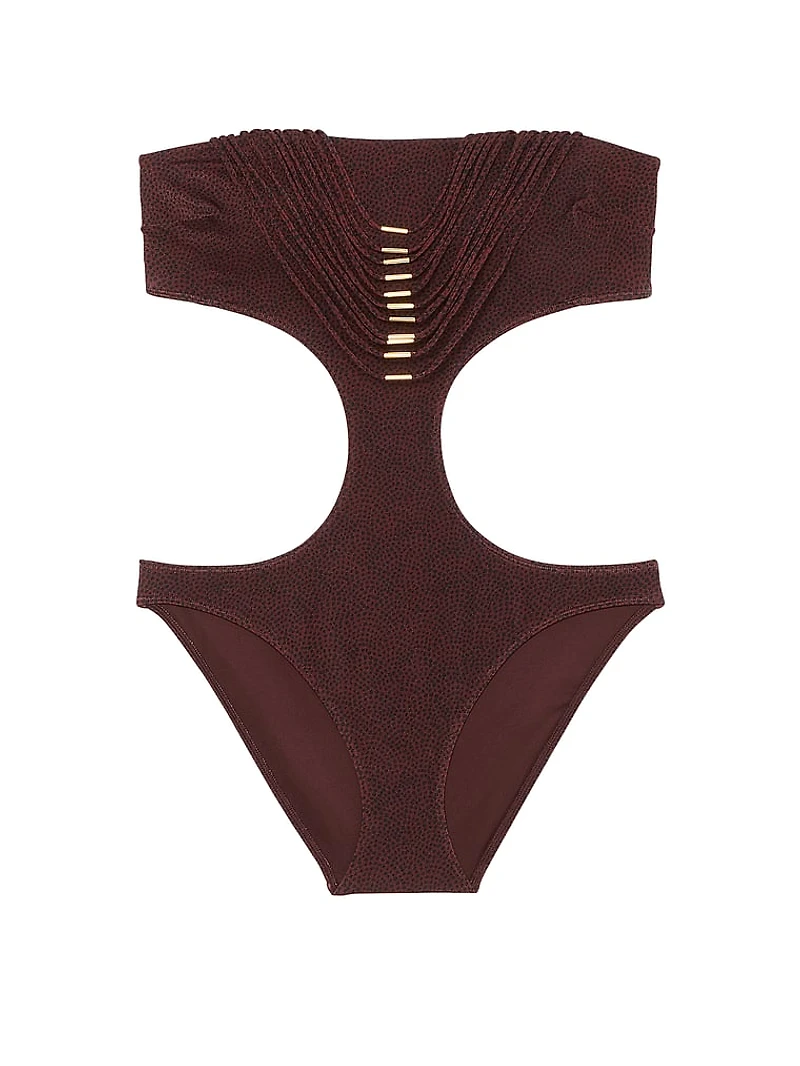 VS Archives Strappy Hardware Strapless Monokini One-Piece Swimsuit