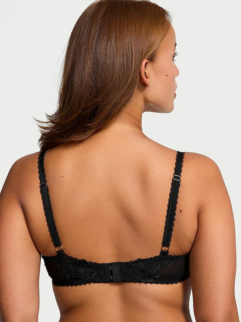 Red Rose Unlined Low-Cut Demi Bra