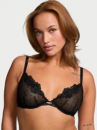 Red Rose Unlined Low-Cut Demi Bra