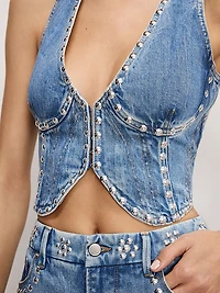 Studded Denim Vest