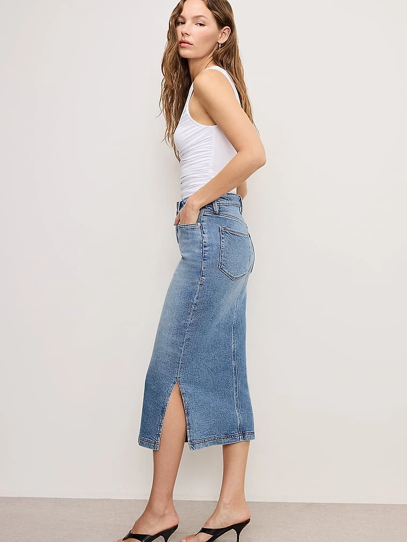 Denim Midi Skirt