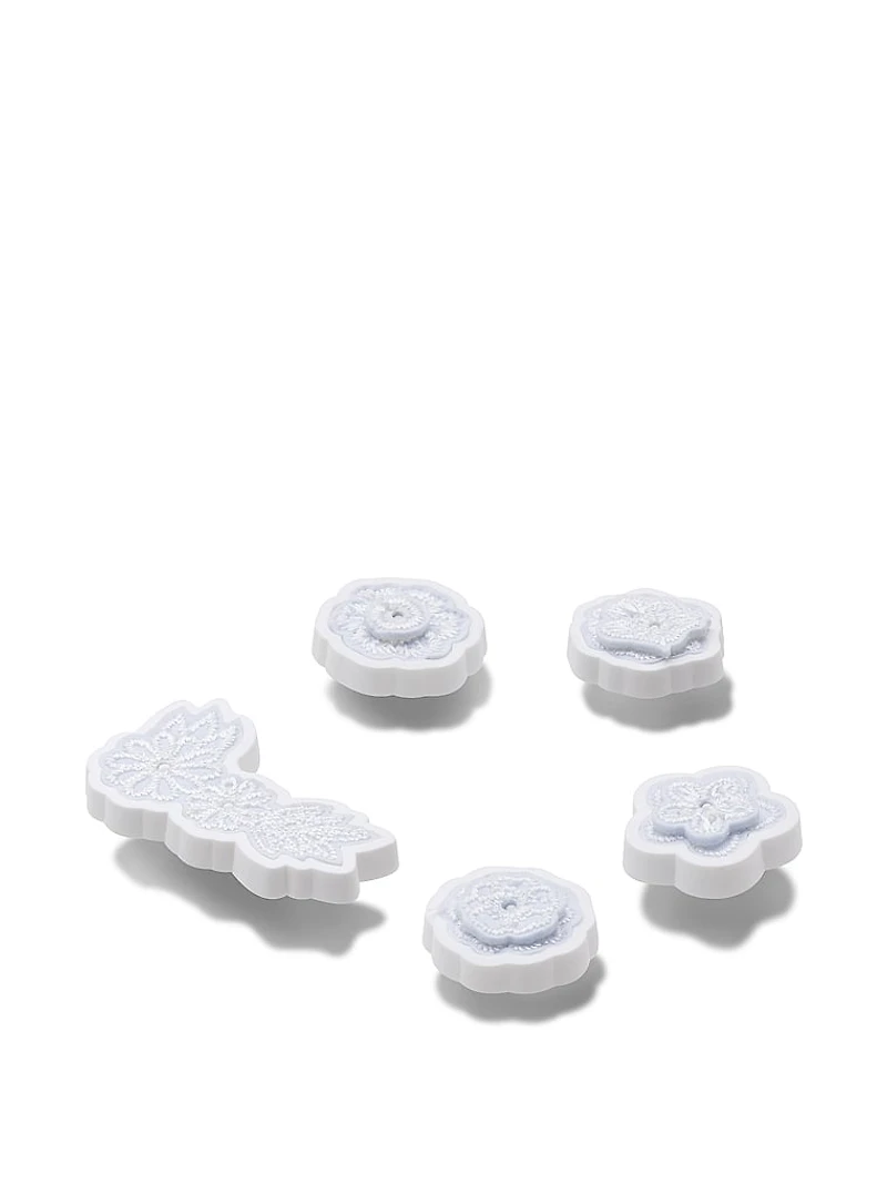 5-Pack Jibbitz White Elegant Floral Charms