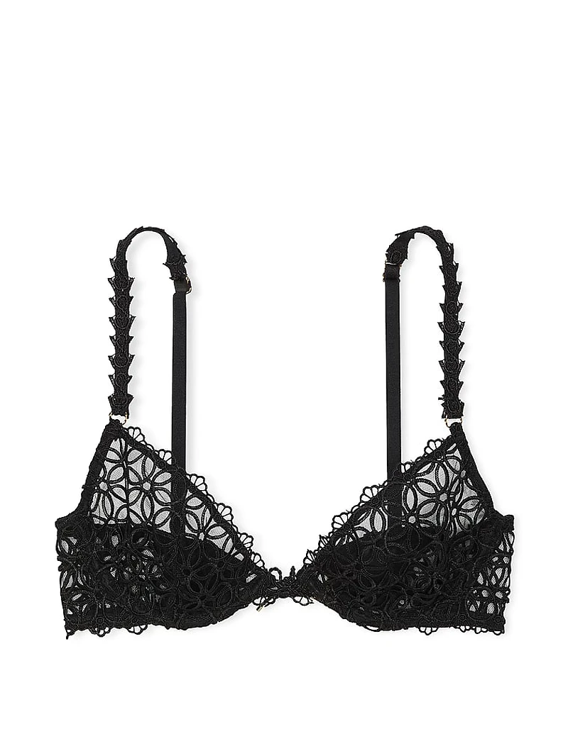 Geo Daisy Lace Unlined Low-Cut Demi Bra