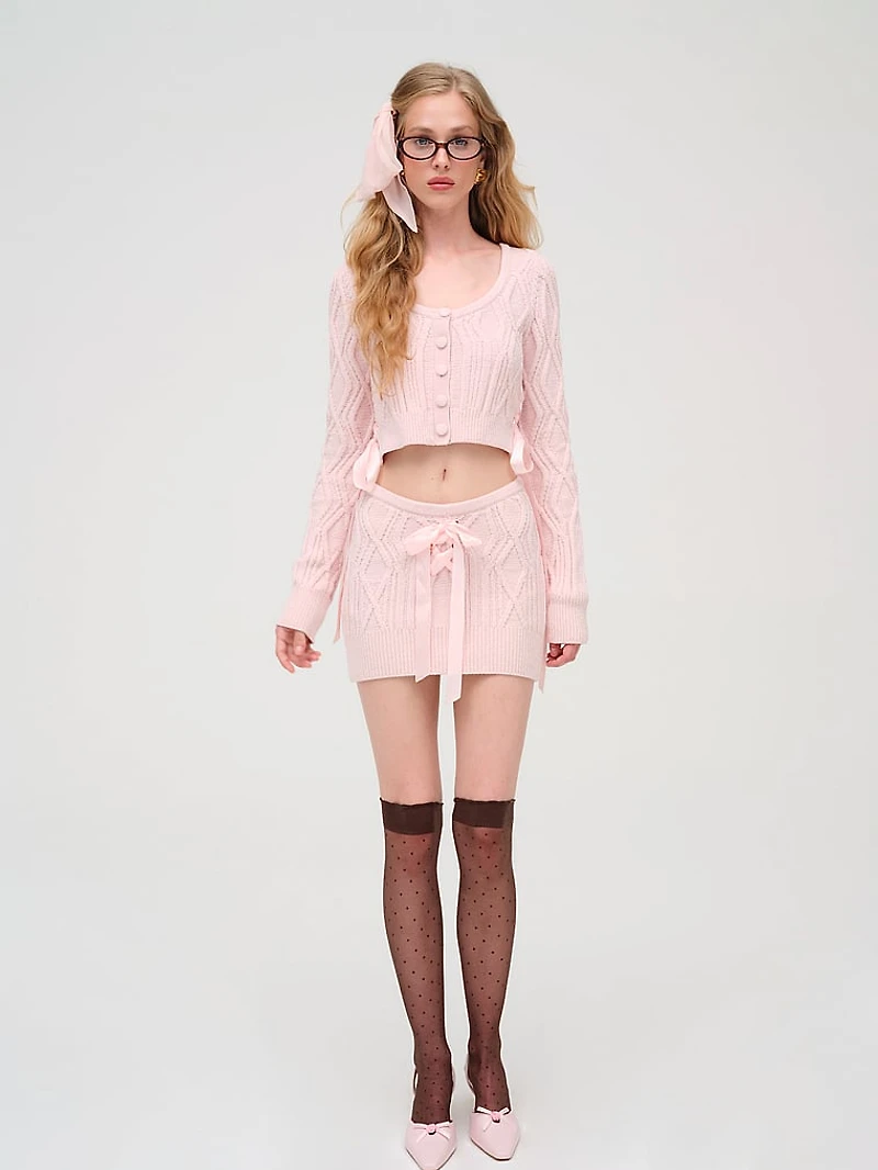 Chenille Cable Knit Cardigan