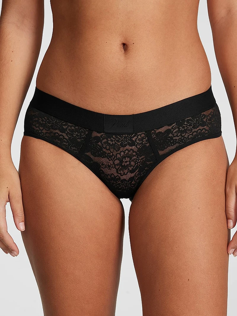 Logo Lace Hiphugger Panty
