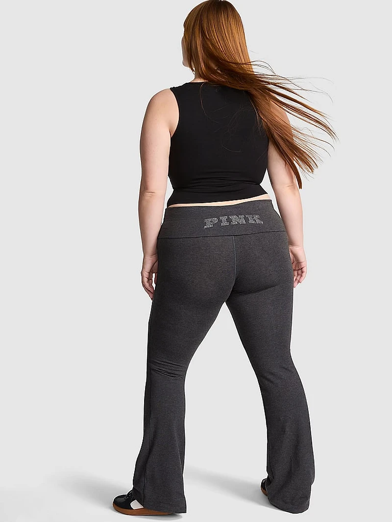 All-Day Cotton Foldover Flare Leggings