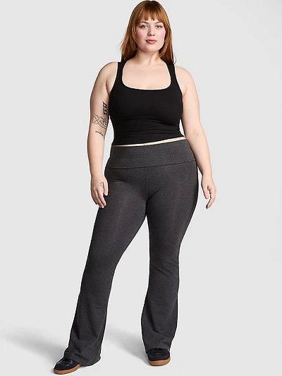 All-Day Cotton Foldover Flare Leggings