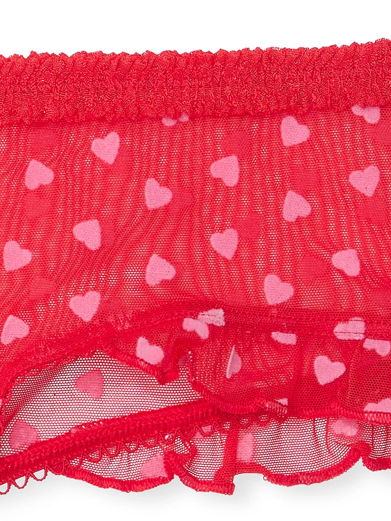 Tease Mesh Lace-Trim Cheeky Panty