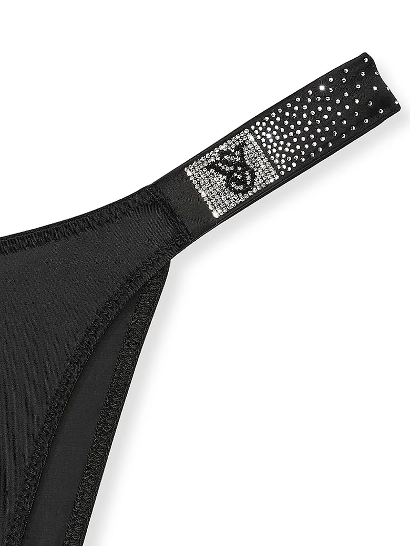 Scattered Shine Strap Crotchless Brazilian Panty