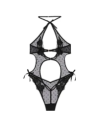 Sheer Rose Dot Semi Open-Cup Teddy