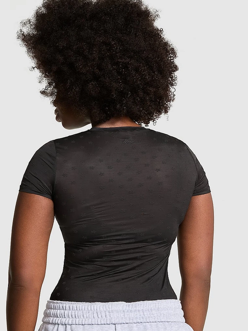 Base Leopard Mesh Short- Sleeve Tee