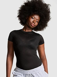Base Leopard Mesh Short- Sleeve Tee