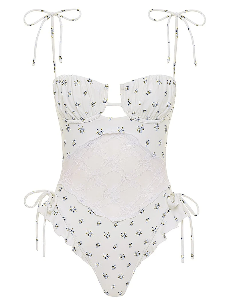 Petal Lace One-Piece Swimsuit