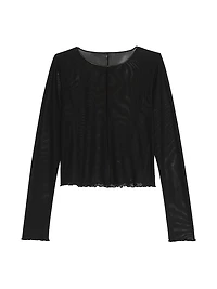 Beachwear Mesh Long-Sleeve Top