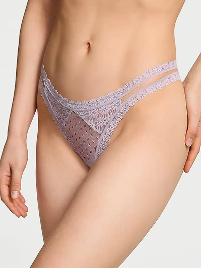 Lace Lace-Up Thong Panty