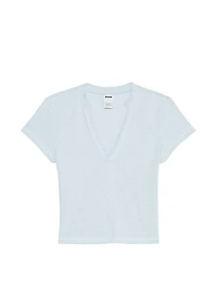 All-Day Cotton Plunge Cropped Top