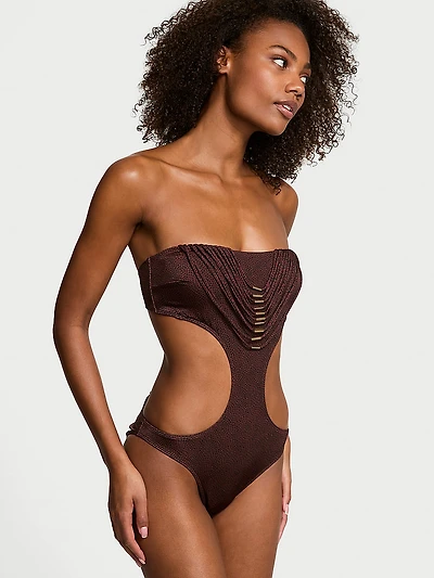 VS Archives Strappy Hardware Strapless Monokini One-Piece Swimsuit