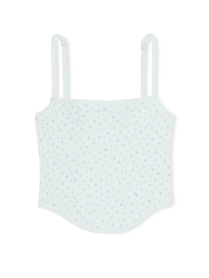 Cotton Heart Pointelle Corset Top