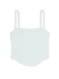 Cotton Heart Pointelle Corset Top