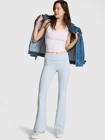 All-Day Cotton Foldover Flare Leggings