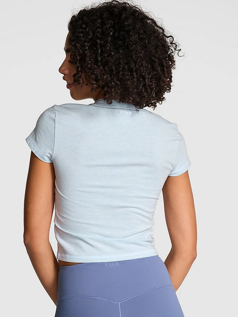 All-Day Cotton Plunge Cropped Top