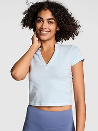 All-Day Cotton Plunge Cropped Top