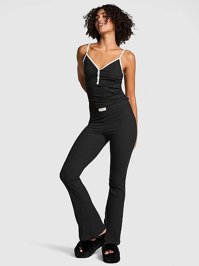 Lounge Ribbed Henley Cami & Pants Set