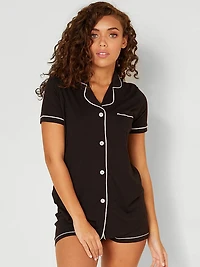 Bella Short-Sleeve Top & Boxer PJ Set