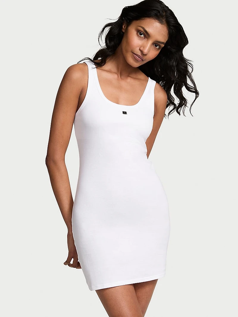 100% Cotton Rib Tank Slip Dress