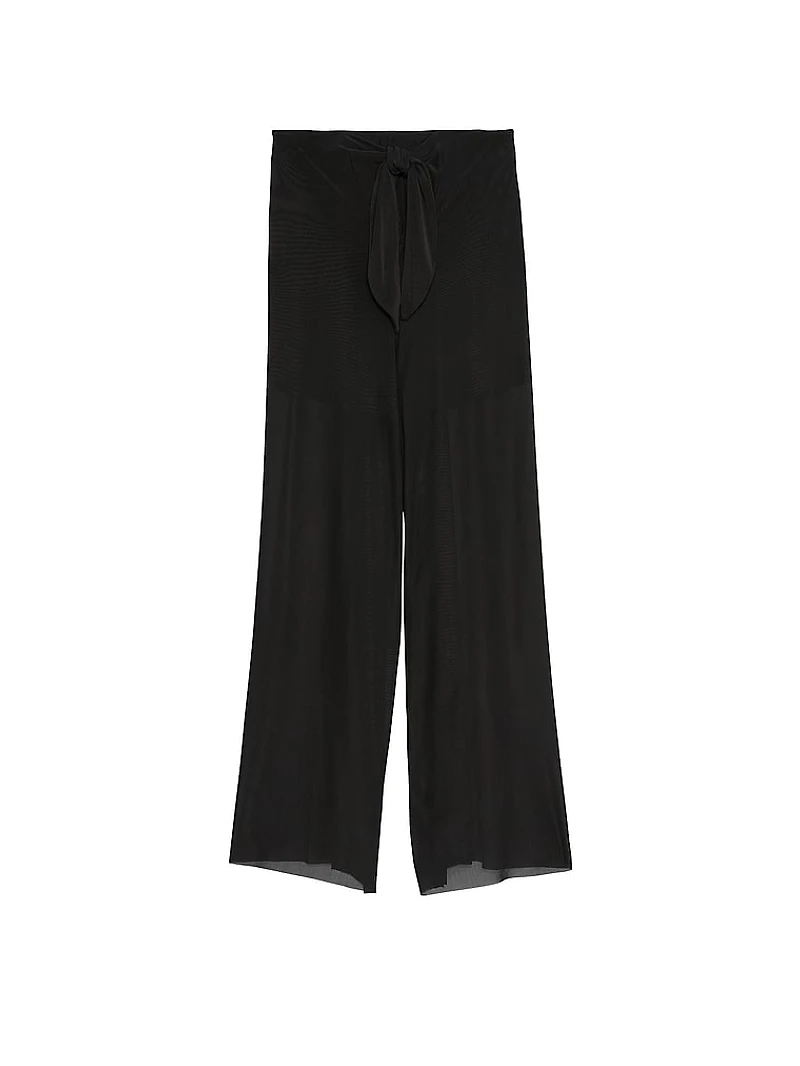 Beachwear Mesh Tie-Front Cover-Up Pants