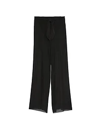 Beachwear Mesh Tie-Front Cover-Up Pants