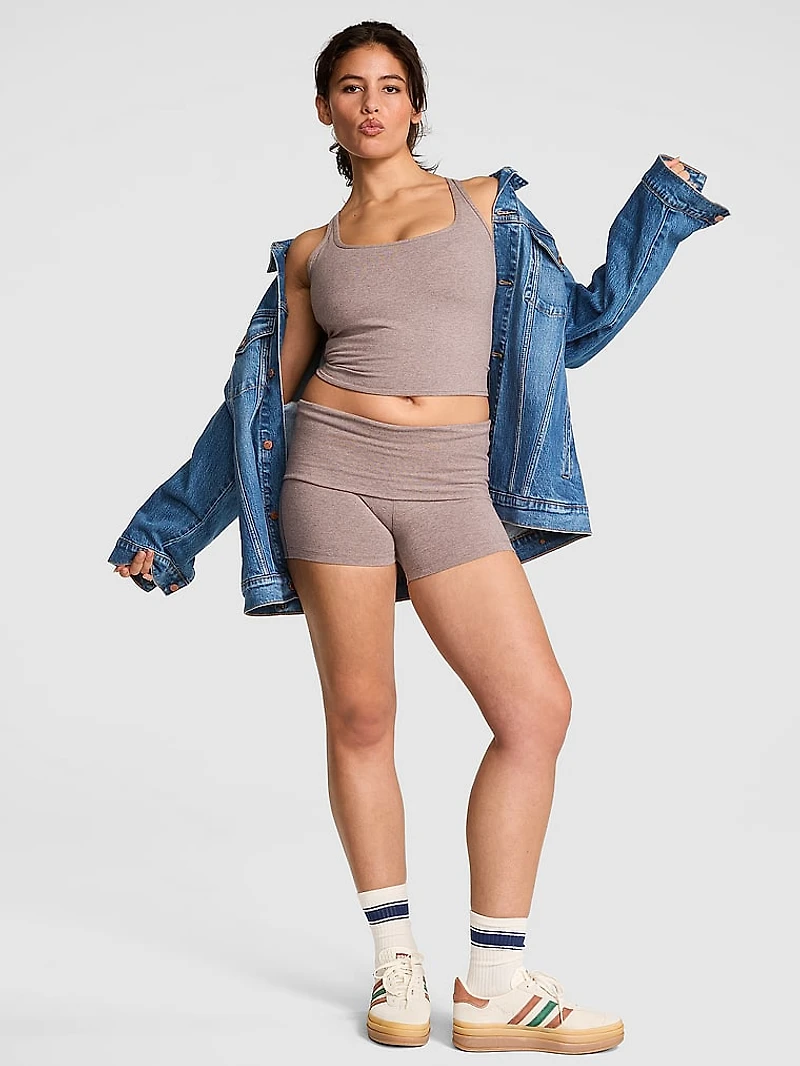 All-Day Cotton Foldover 3" Bike Shorts