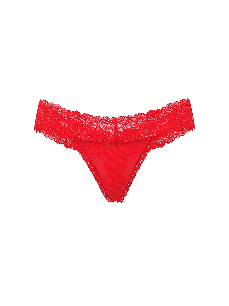 Wink Lace-Trim Thong Panty