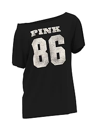 Campus Cotton Off-The-Shoulder Tee