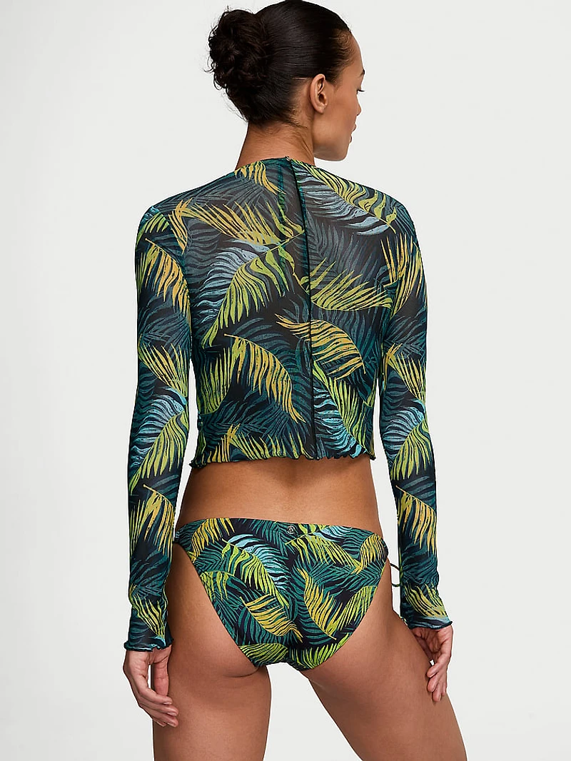 Beachwear Mesh Long-Sleeve Top