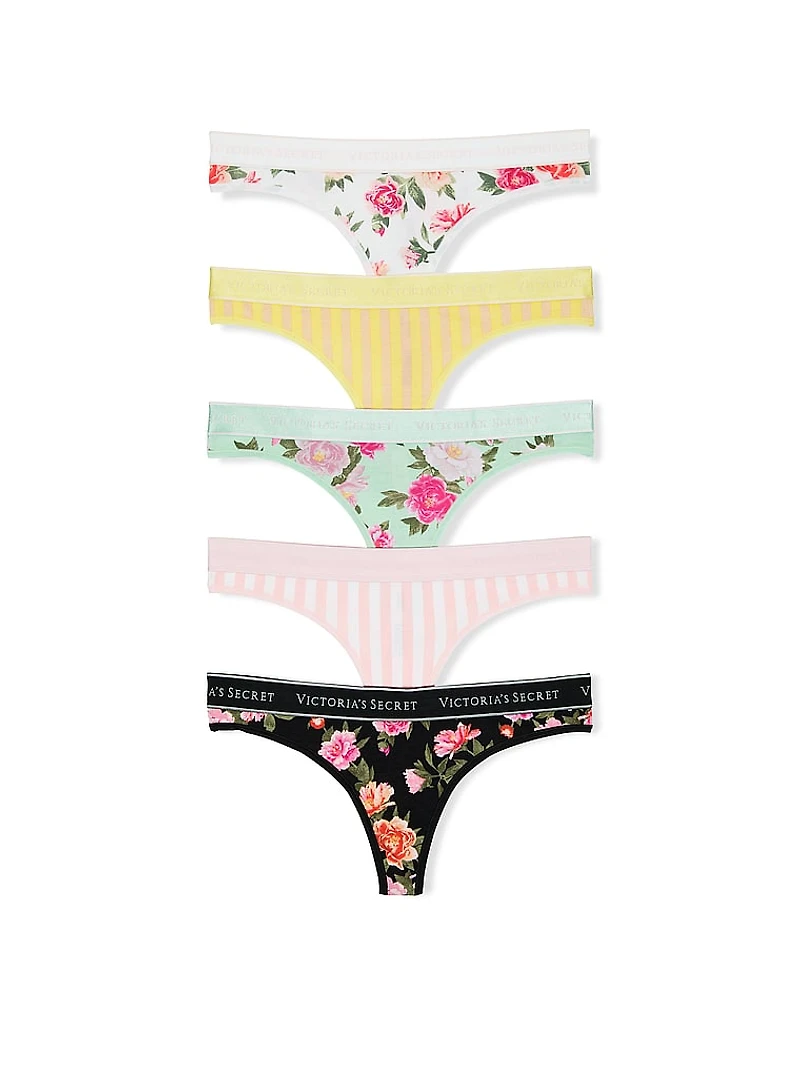 5-Pack Sheer Heritage Thong Panties