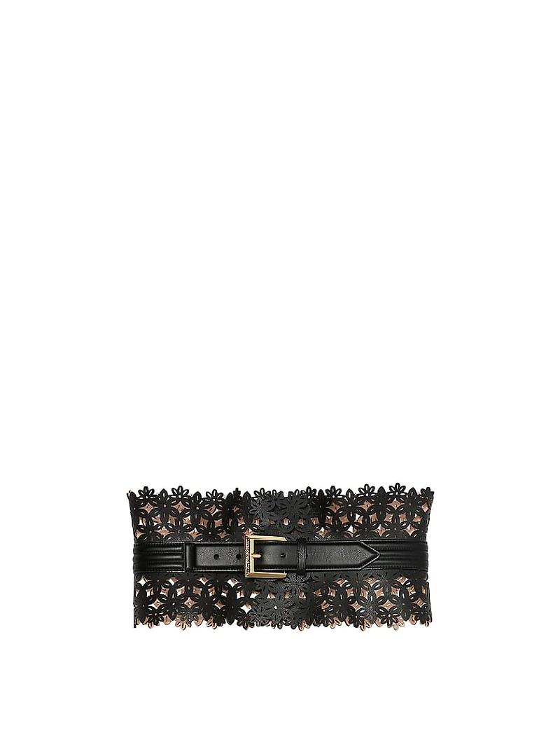 Laser-Cut Daisy Wide Waist Belt