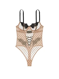 Sheer Rose Dot Unlined Balconette Teddy