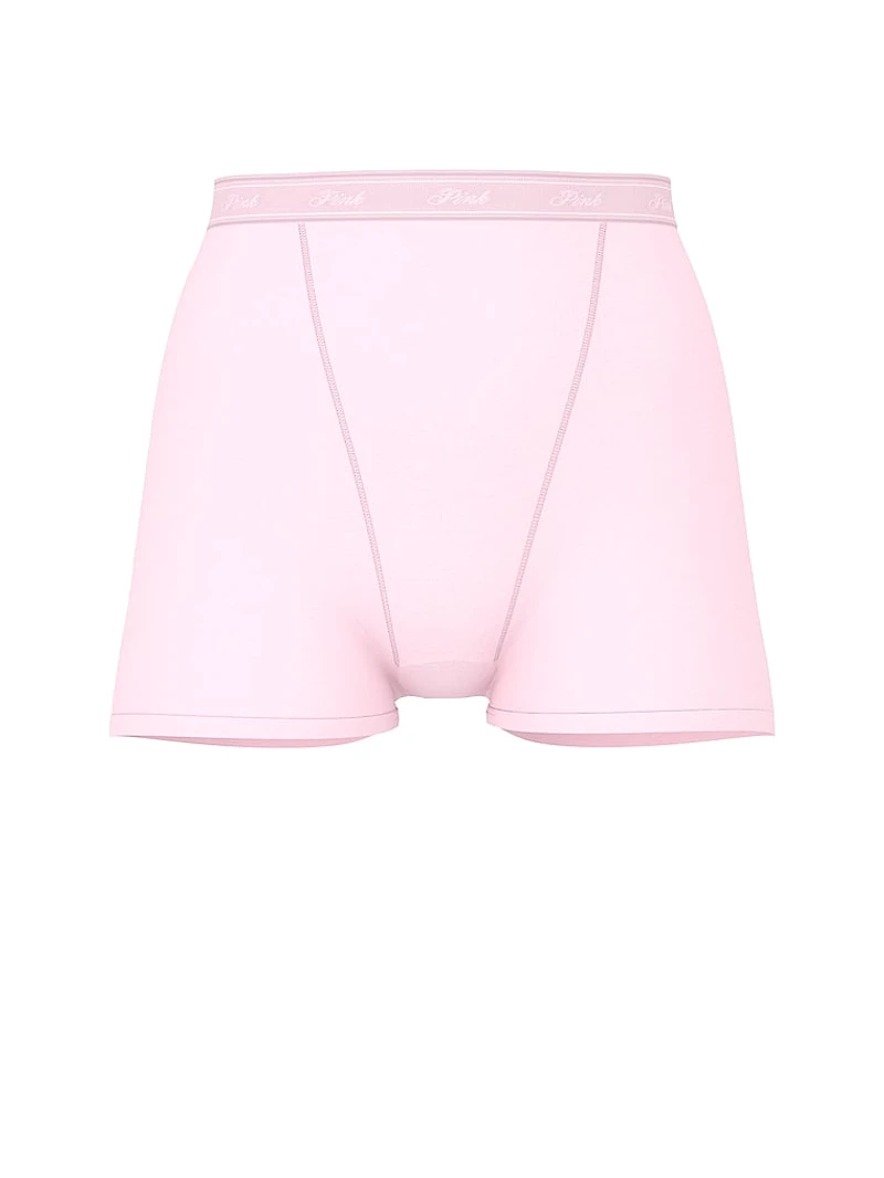 Logo Cotton Shimmer High-Waist Boyshort Panty