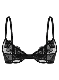 Rose Lace Unlined Low-Cut Demi Bra