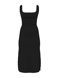 All-Day Soft Ribbed Bodycon Midi Dress
