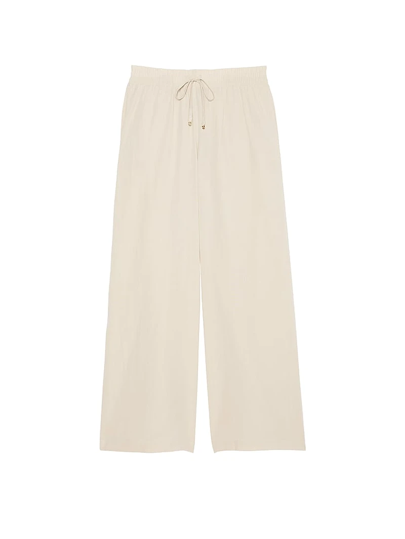 Beachwear Linen Wide-Leg Pants
