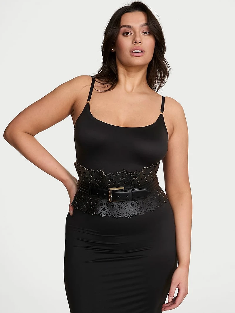 Laser-Cut Daisy Wide Waist Belt