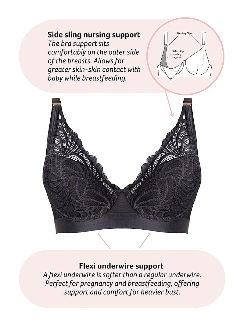 Warrior Plunge Flexiwire Nursing Bra