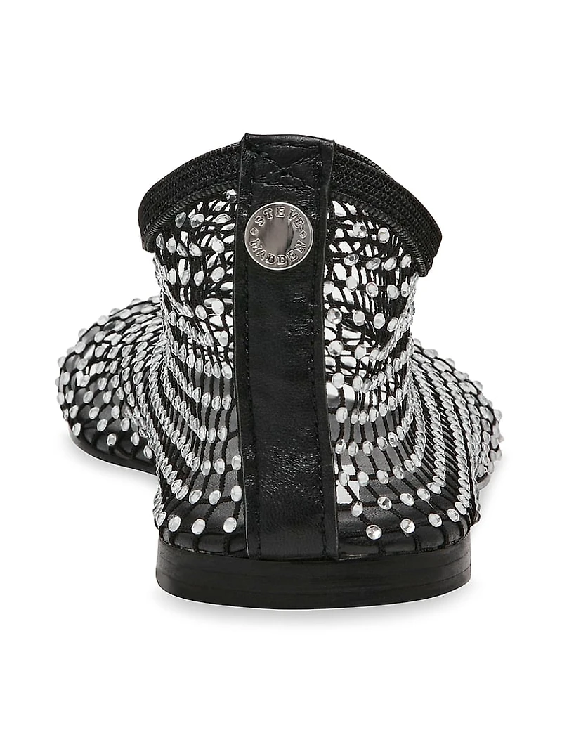 Mino-R Mesh Rhinestone Flats